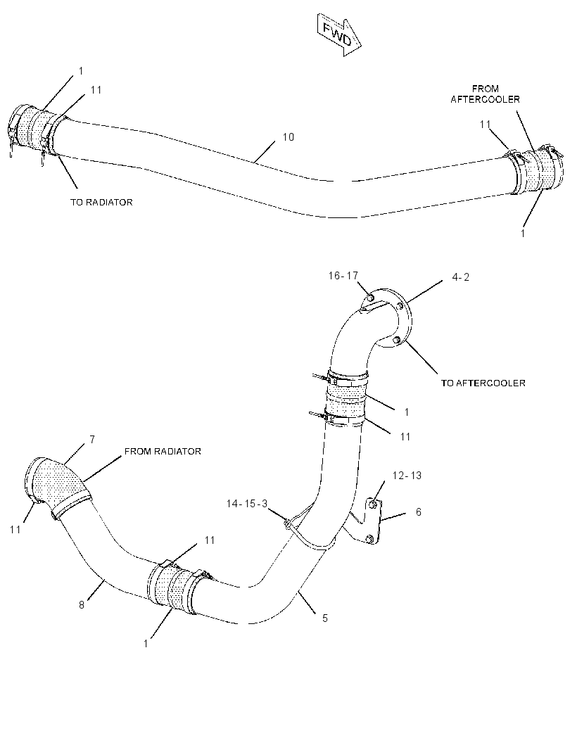 LINES GP-AFTERCOOLER AIR 2284196 CAT
