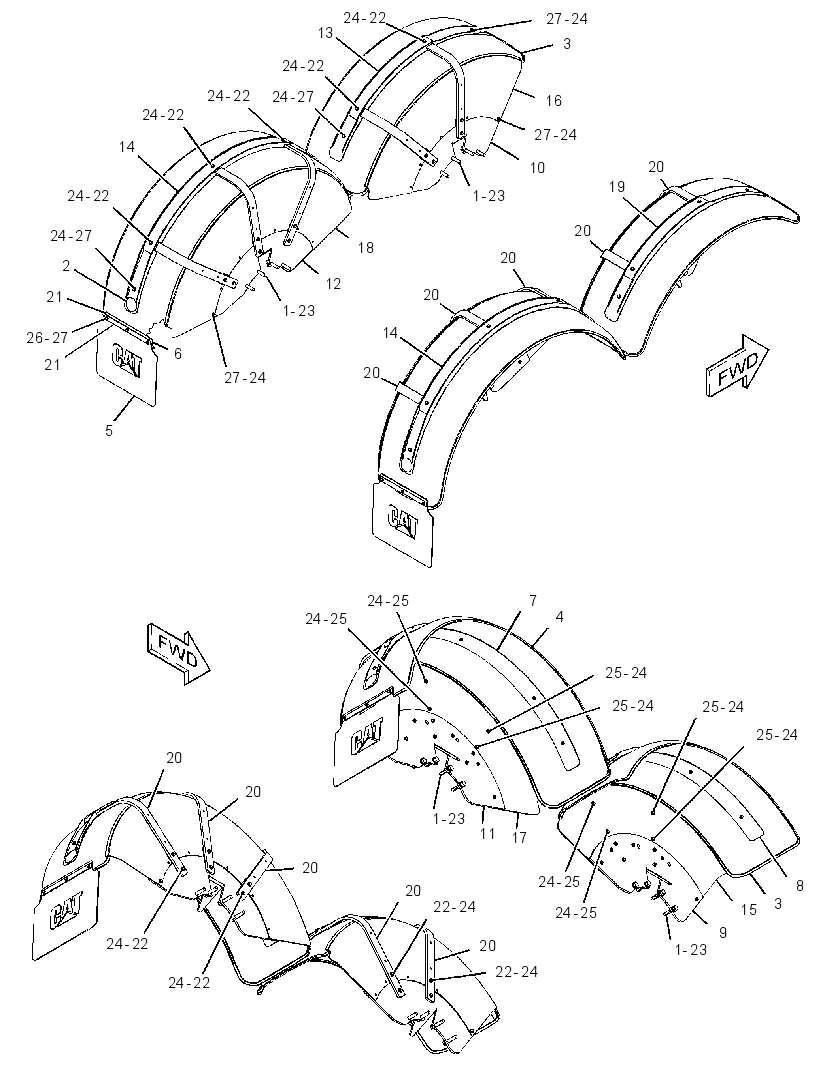 FENDER & SUPPORT GP 1970002 CAT