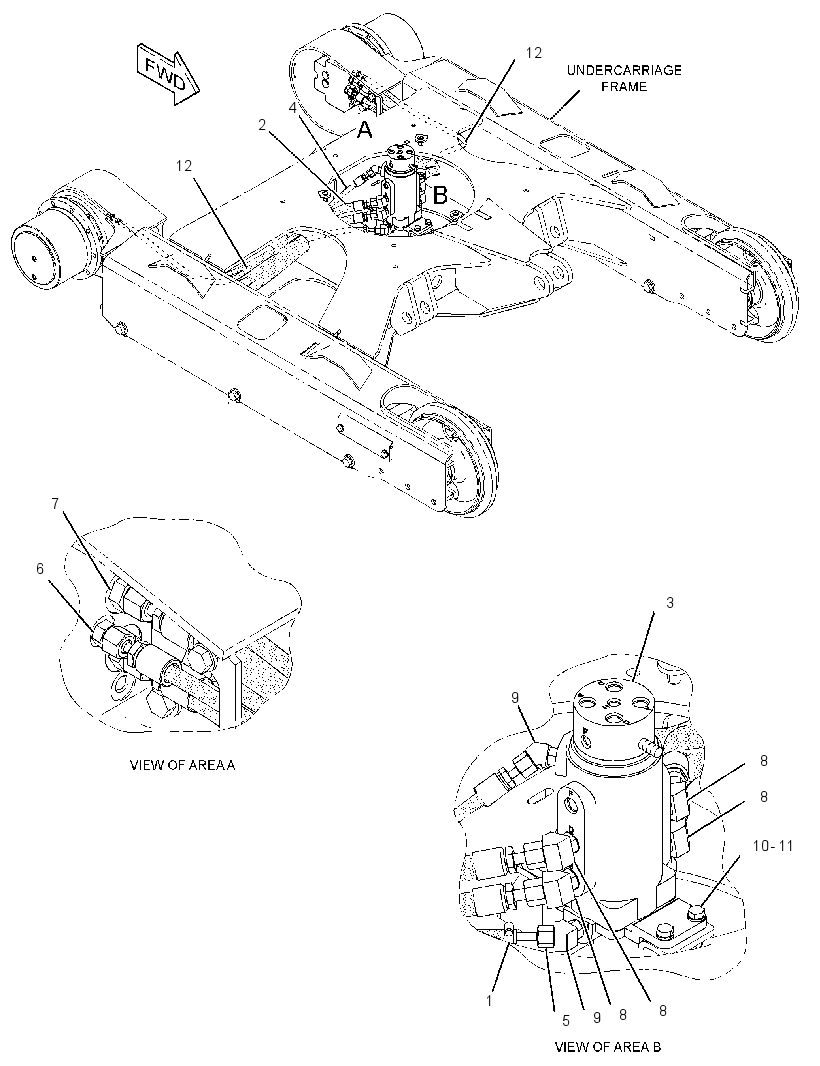 Трубопроводы мотора хода 2305709 CAT