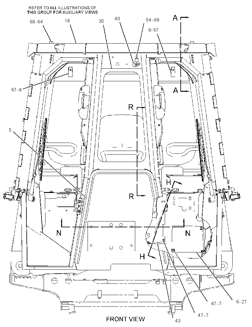 Кабина закрытая с ROPS 2226978 CAT