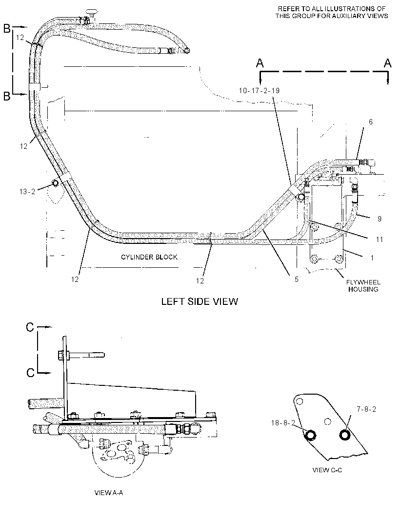 Трубопроводы топливного фильтра 7W1087 CAT