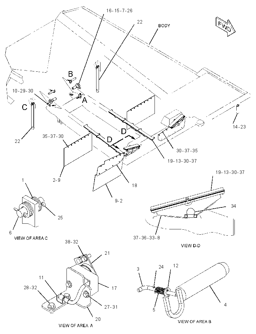 MOUNTING GP-TRUCK BODY 2323315 CAT