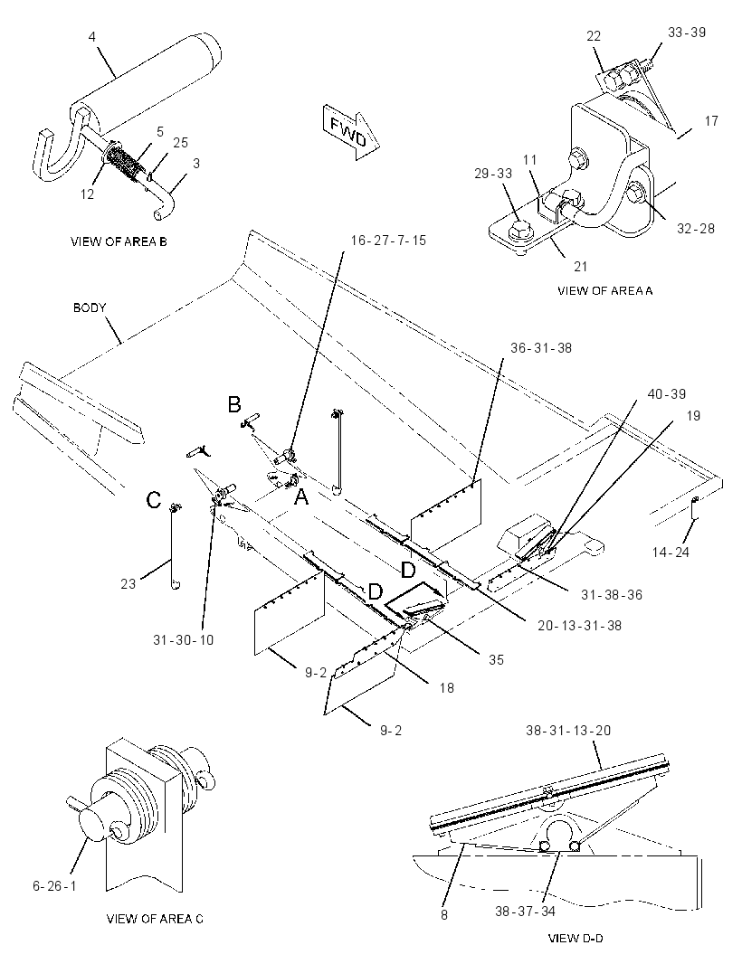 MOUNTING GP-TRUCK BODY 2323316 CAT