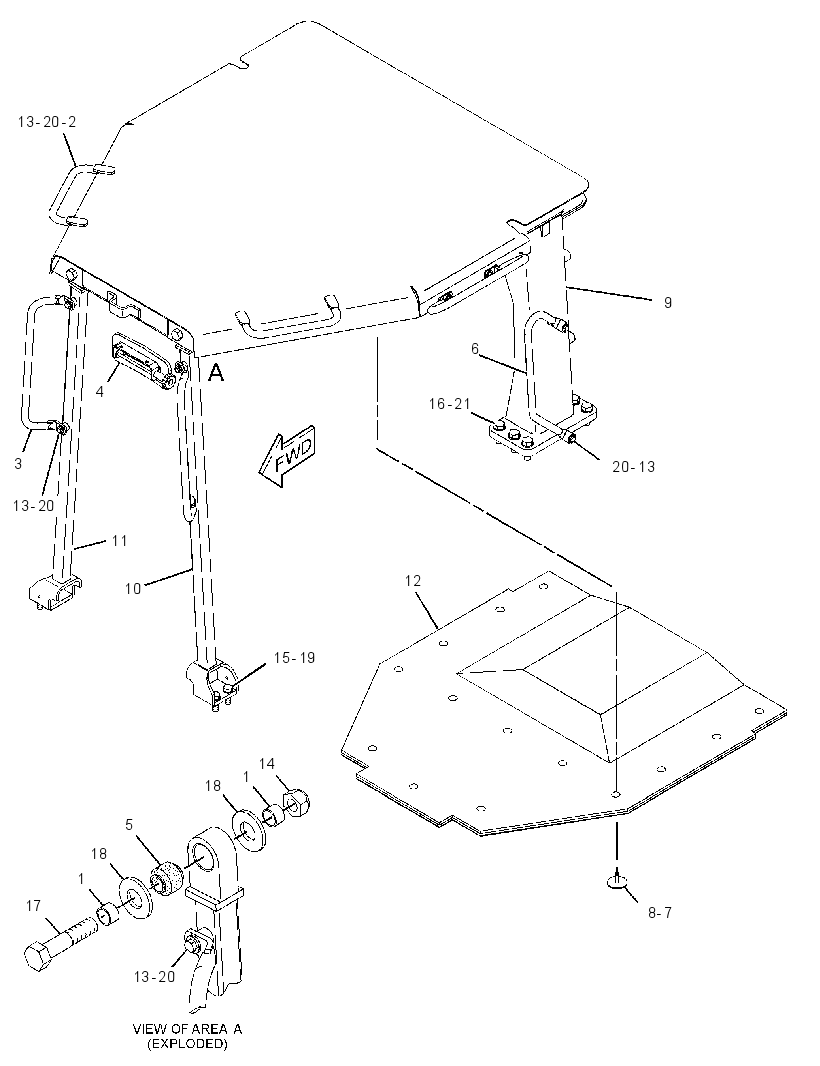ROLLOVER PROTECTIVE STRUCTURE GROUP 2088706 CAT