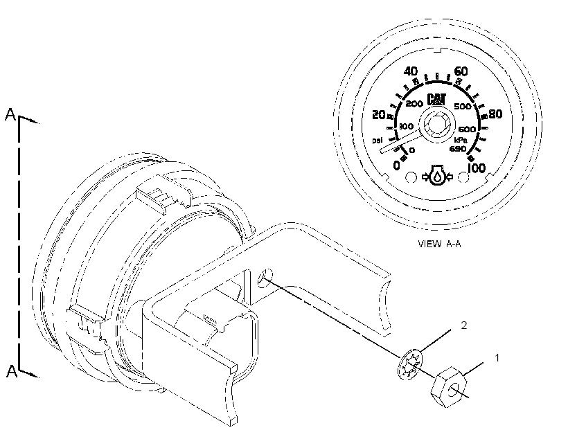 GAUGE GP-ENGINE OIL PRESSURE 2624921 CAT