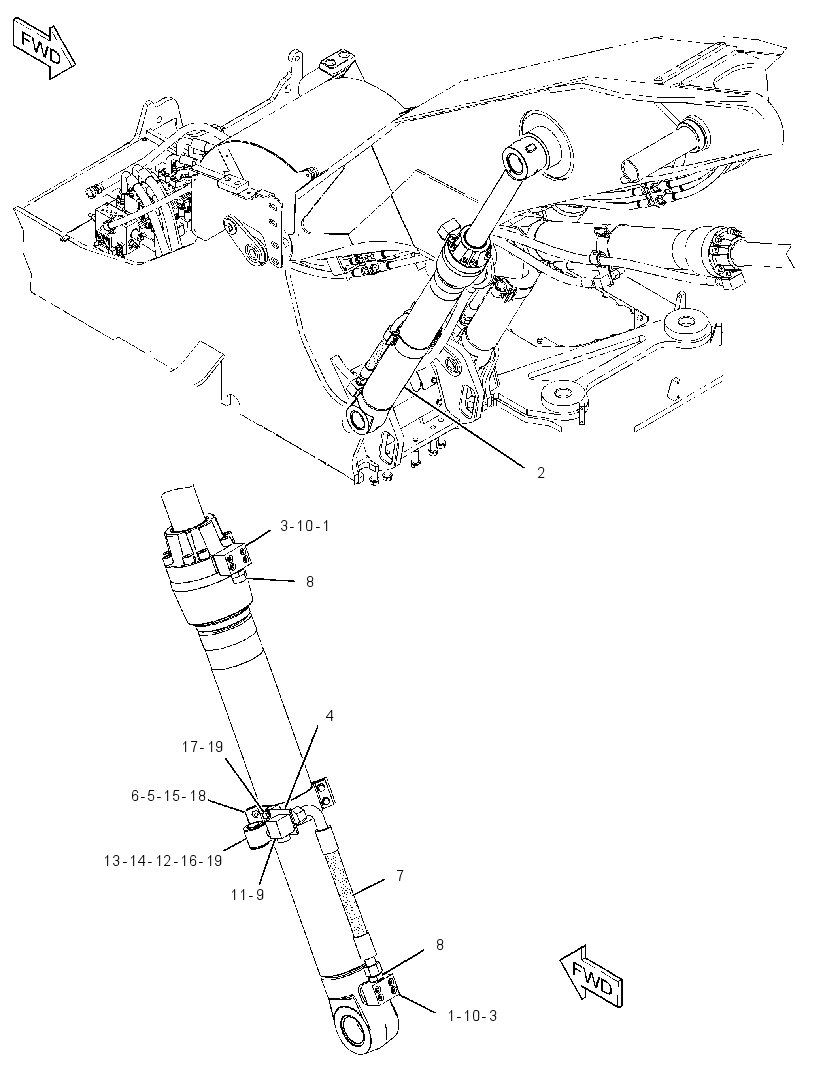 CYLINDER & MTG GP-BOOM 2823014 CAT