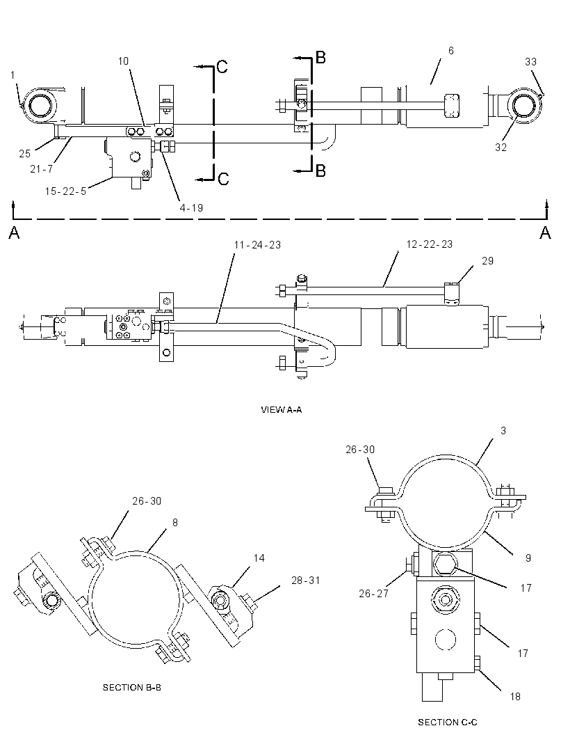 CYLINDER & LINES GP-CAB RISER 2371162 CAT