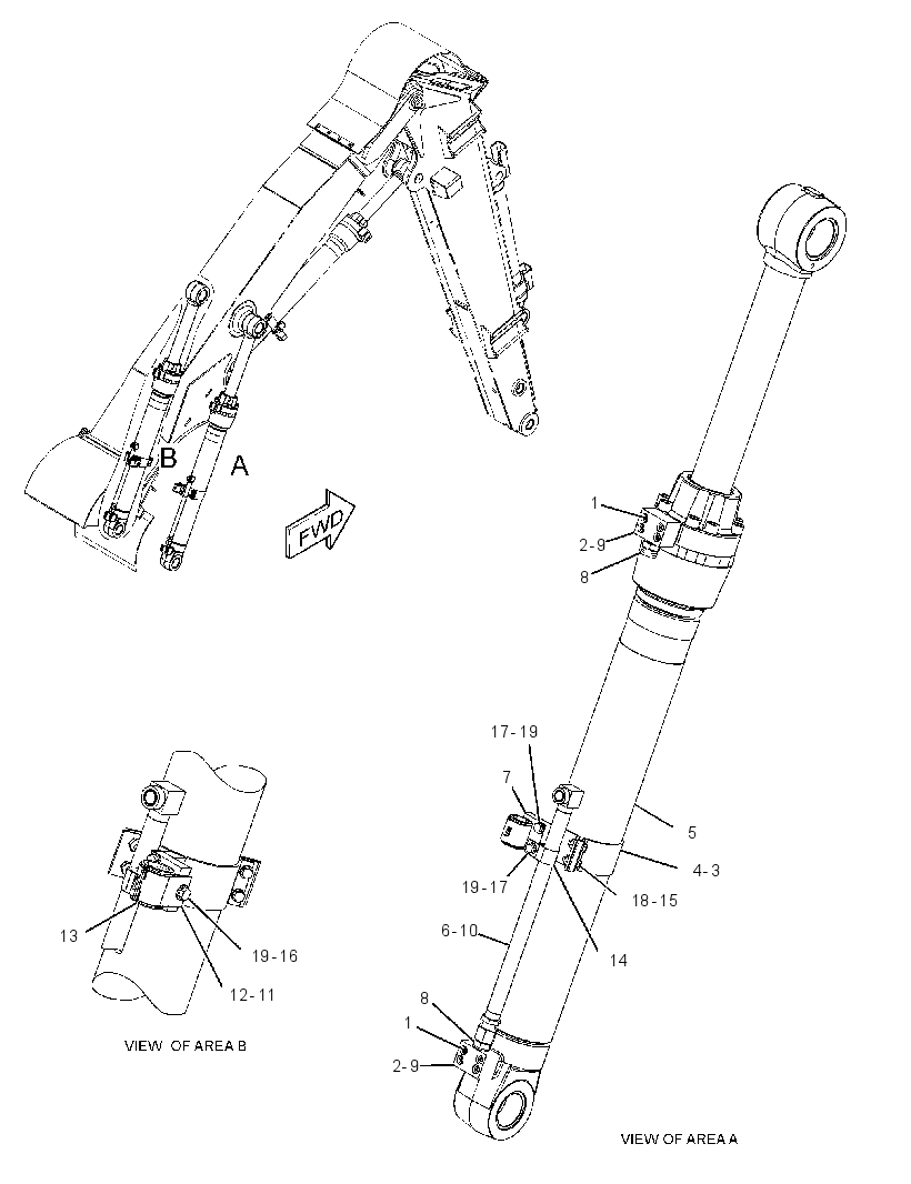 CYLINDER & MTG GP-BOOM 2848587 CAT