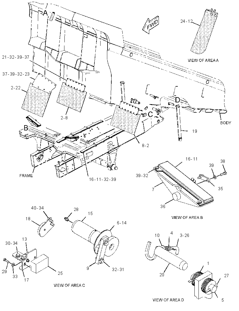 MOUNTING GP-TRUCK BODY 2831088 CAT