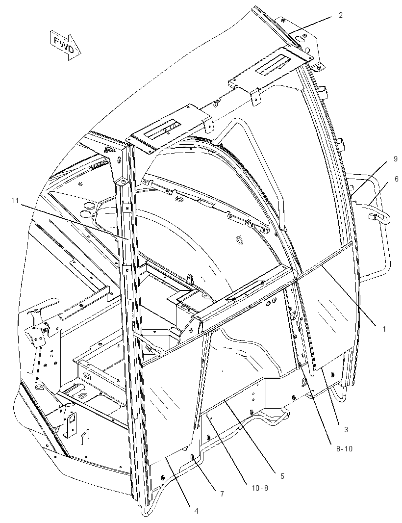 CANOPY GP-OPEN ROPS 2061886 CAT