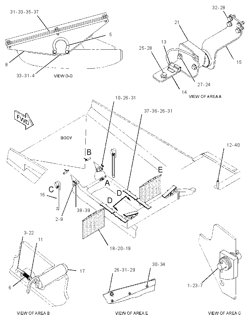 MOUNTING GP-TRUCK BODY 2633918 CAT