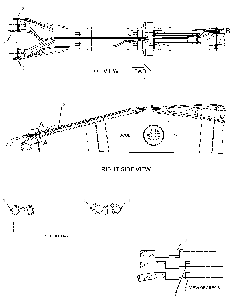 Трубопроводы стрелы 2154416 CAT