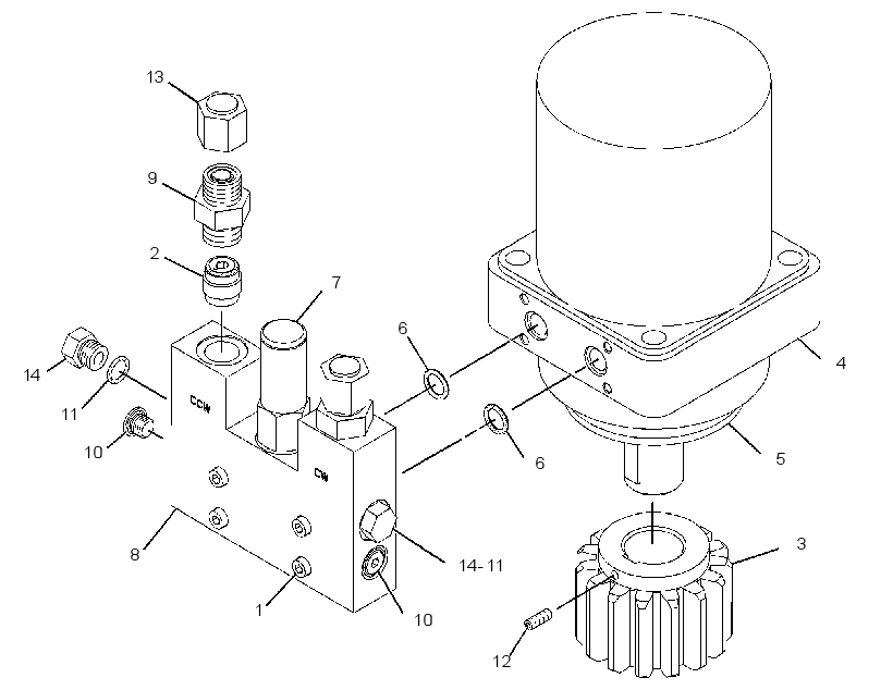 MOTOR & MANIFOLD GP-ROTATOR 2768652 CAT