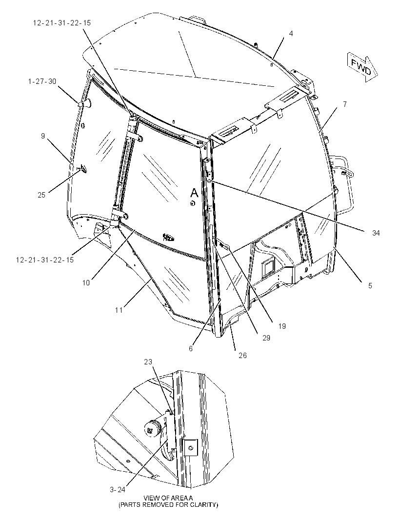 Кабина закрытая с ROPS 2061890 CAT