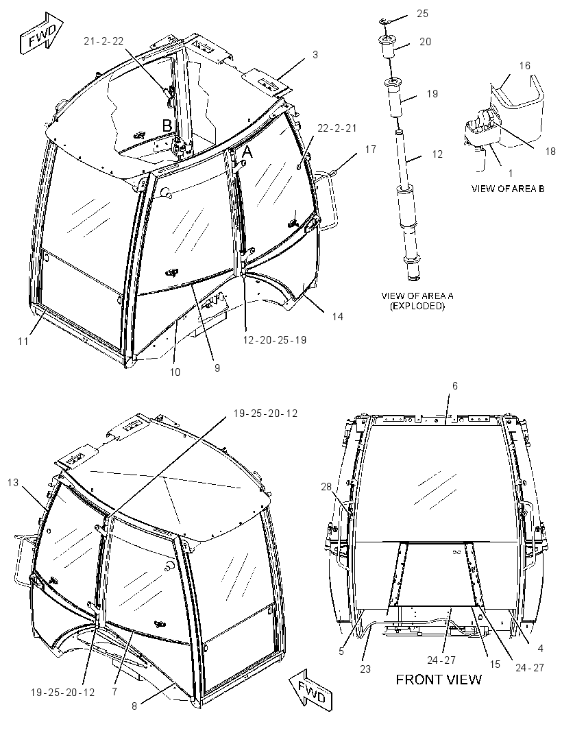 Кабина закрытая с ROPS 2061892 CAT