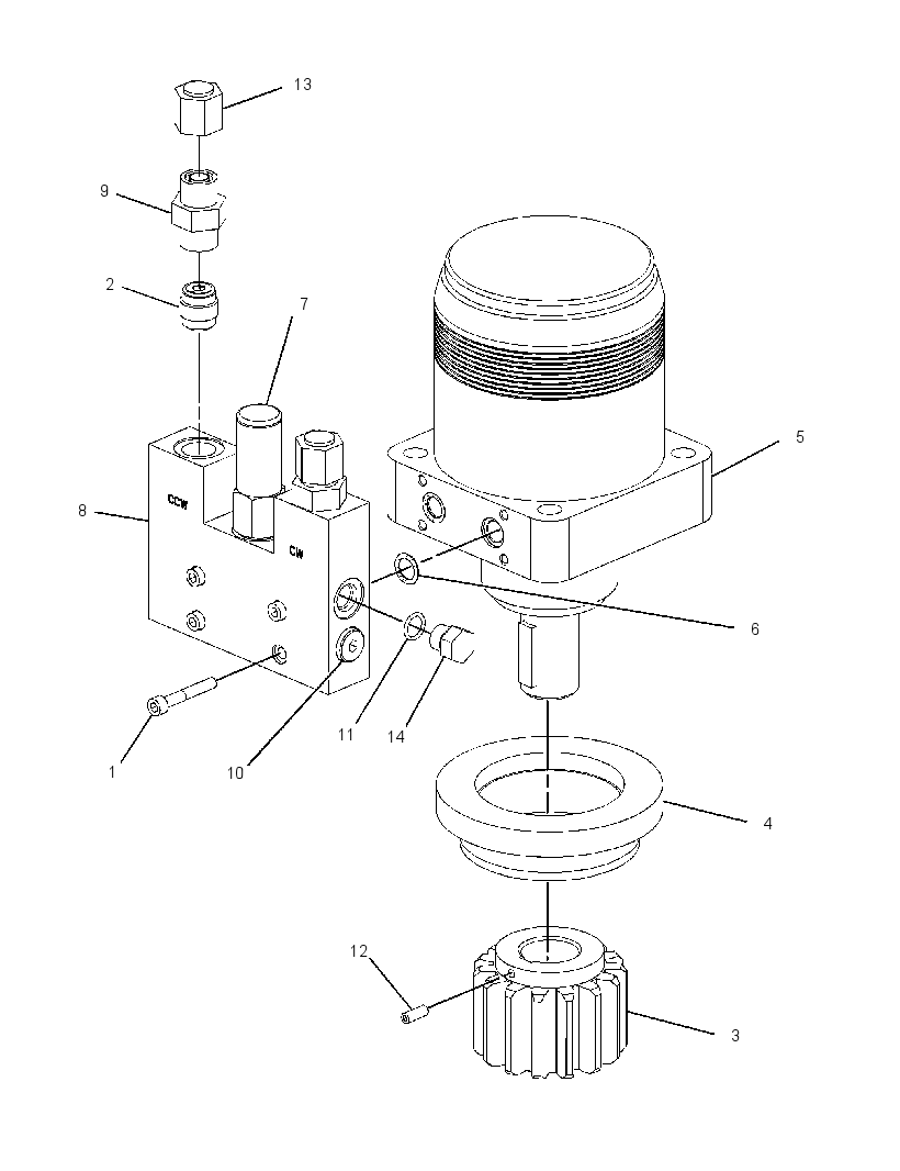 MOTOR & MANIFOLD GP-ROTATOR 2745500 CAT