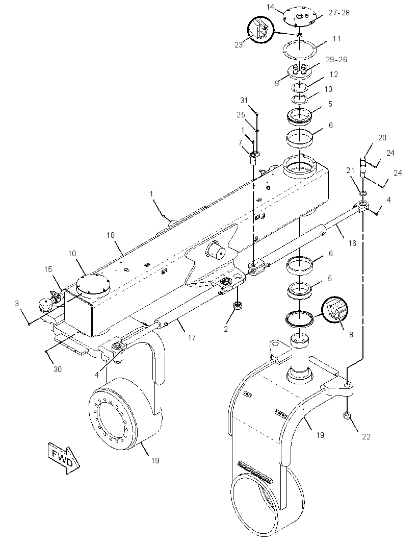 BAR GP-OSCILLATING & STEERING 2848854 CAT
