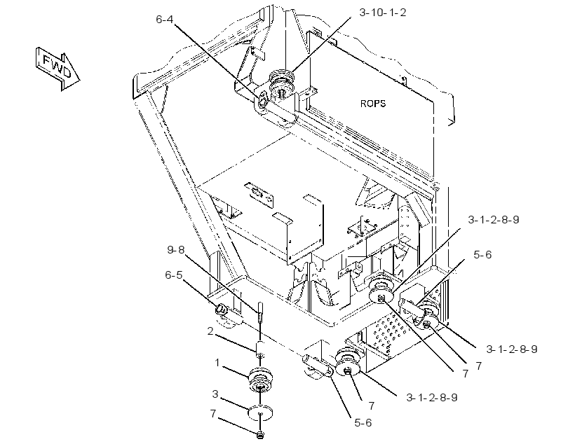 Крепление ROPS 2919099 CAT