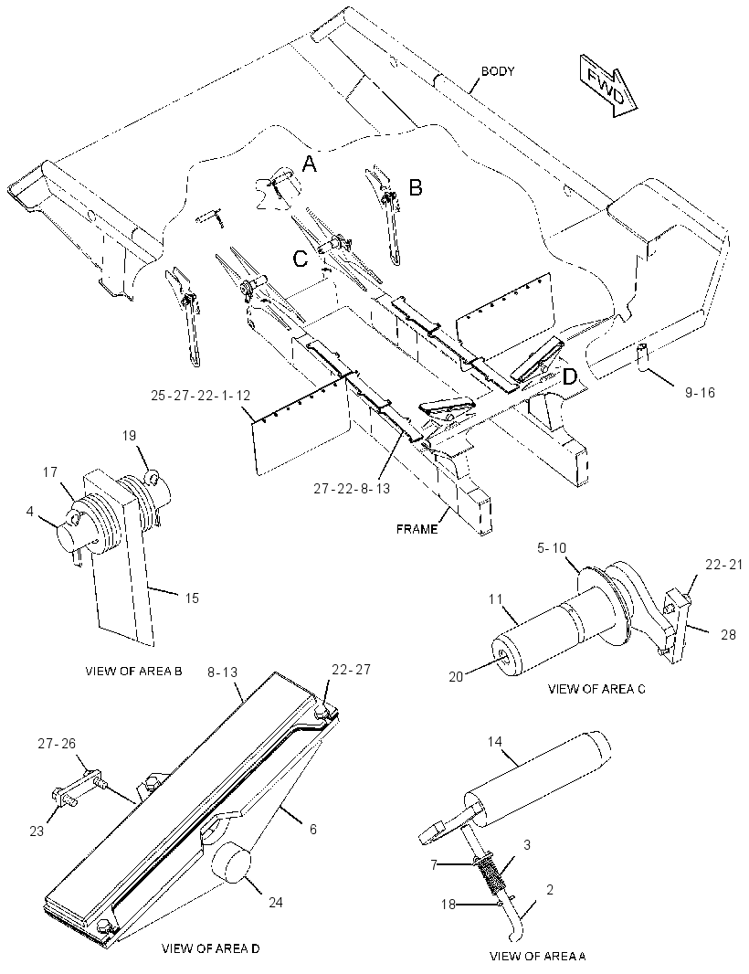 MOUNTING GP-TRUCK BODY 2701618 CAT