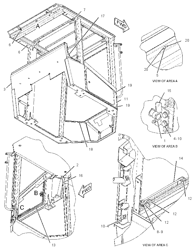 CANOPY GP-OPEN ROPS 3014345 CAT