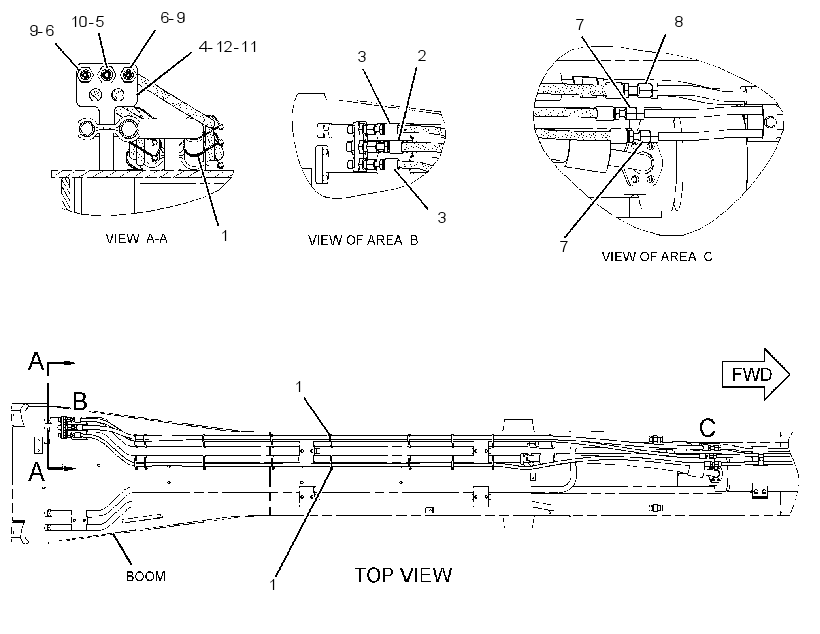 Трубопроводы стрелы 3026781 CAT