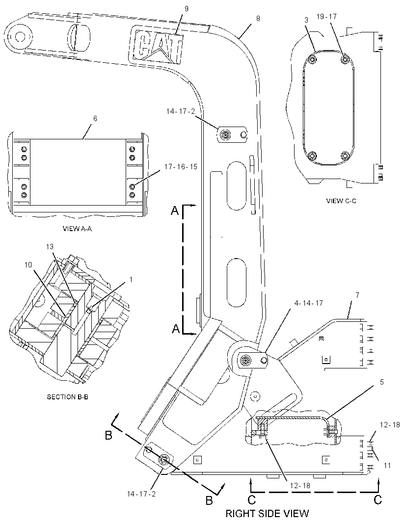 FRAME GP-GRAPPLE 2861381 CAT