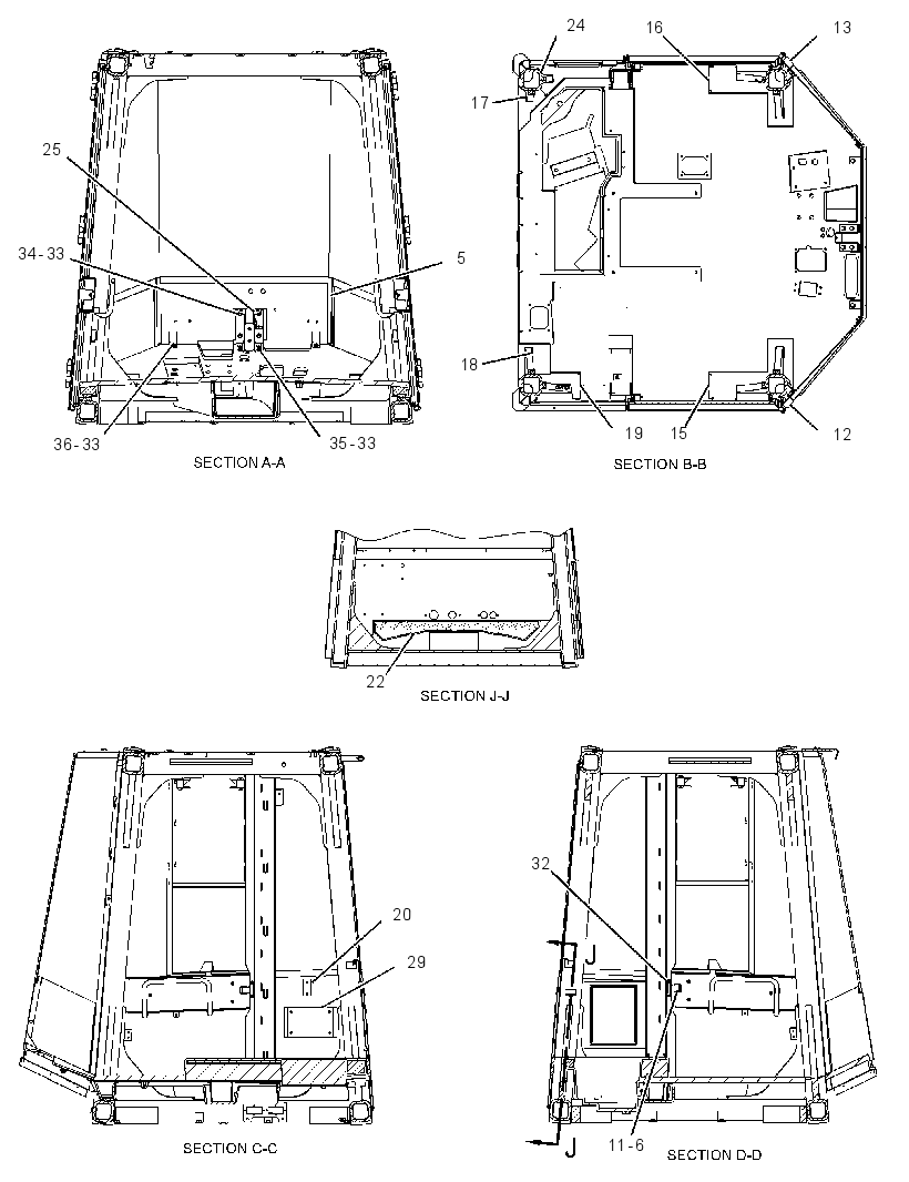Кабина закрытая с ROPS 3082708 CAT