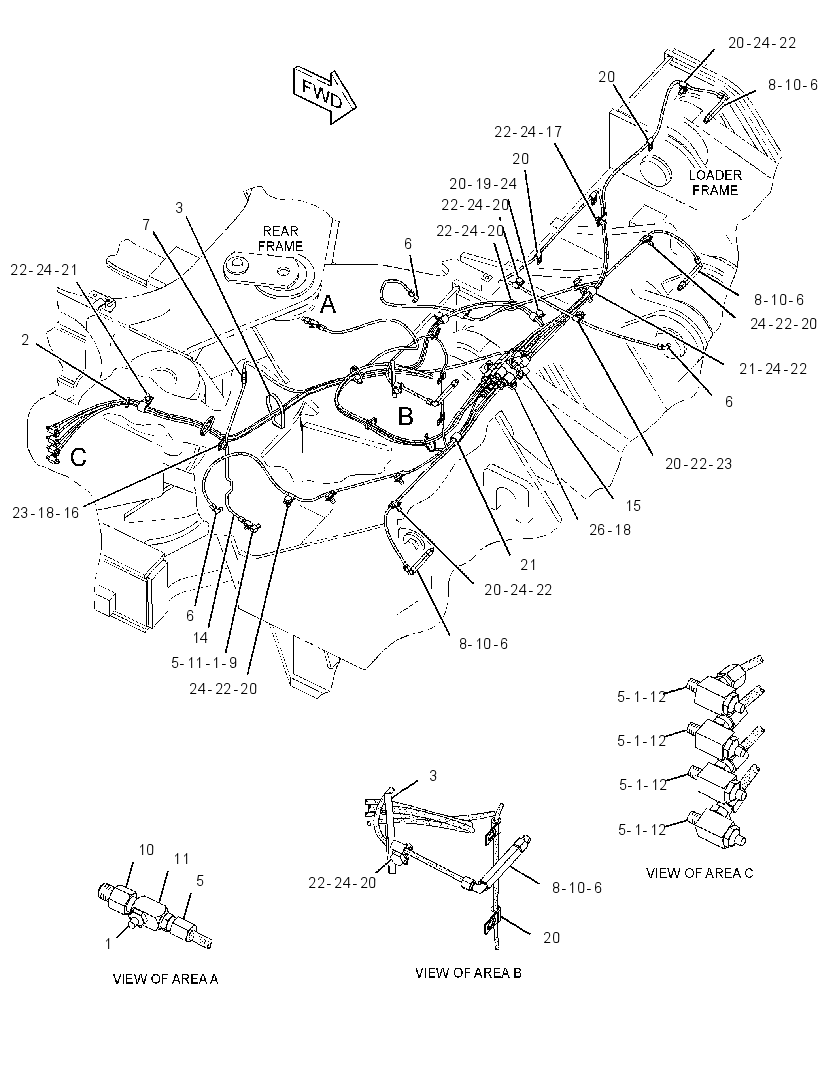 LINES GP-REAR LUBRICATION 2810634 CAT