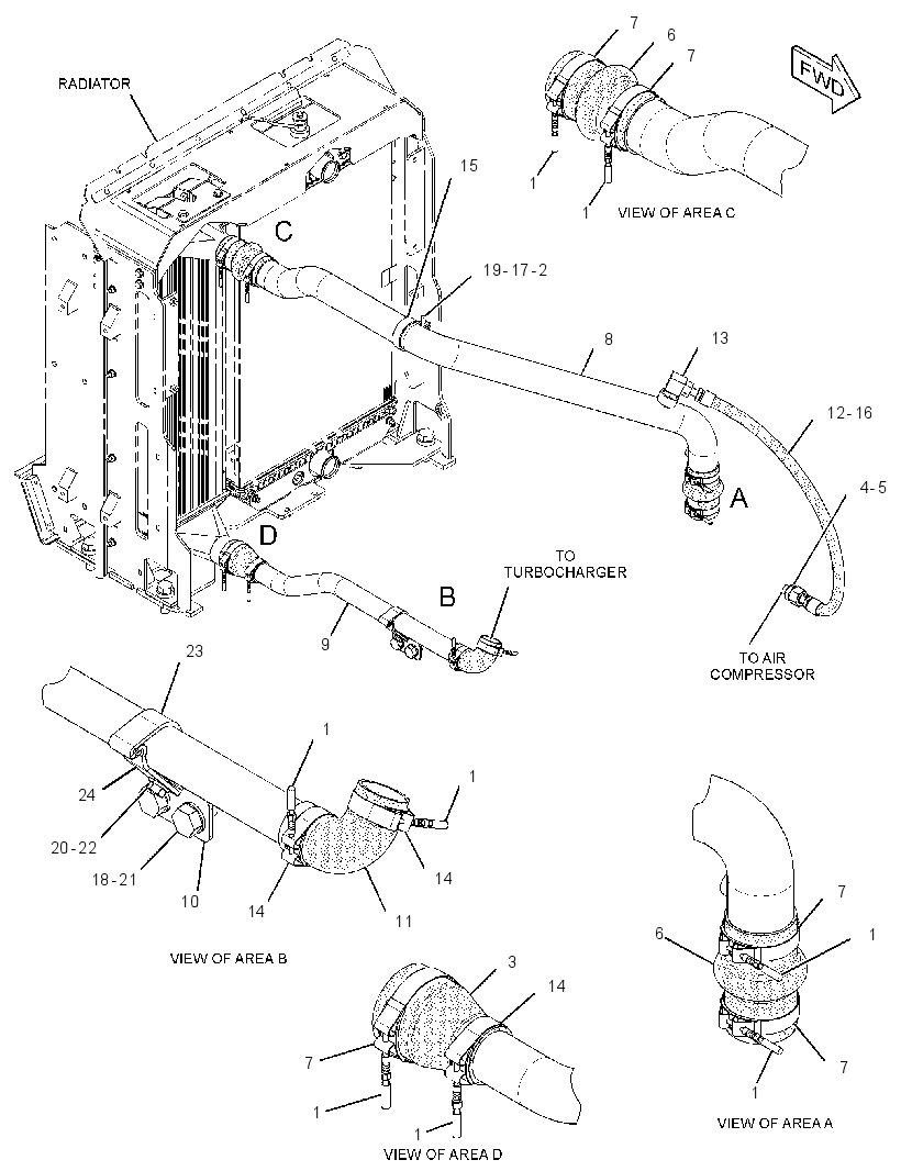 LINES GP-AFTERCOOLER AIR 2551329 CAT