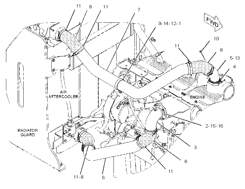 LINES GP-AFTERCOOLER AIR 2533990 CAT