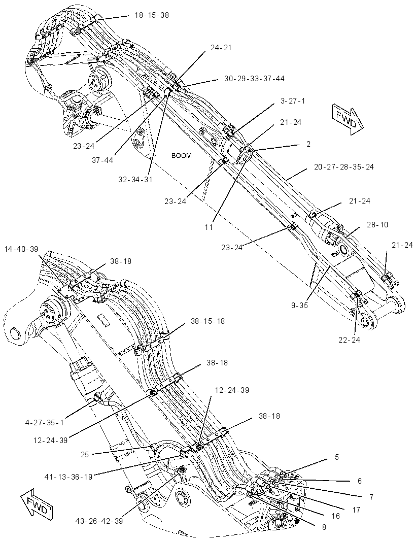 Трубопроводы стрелы 2529783 CAT