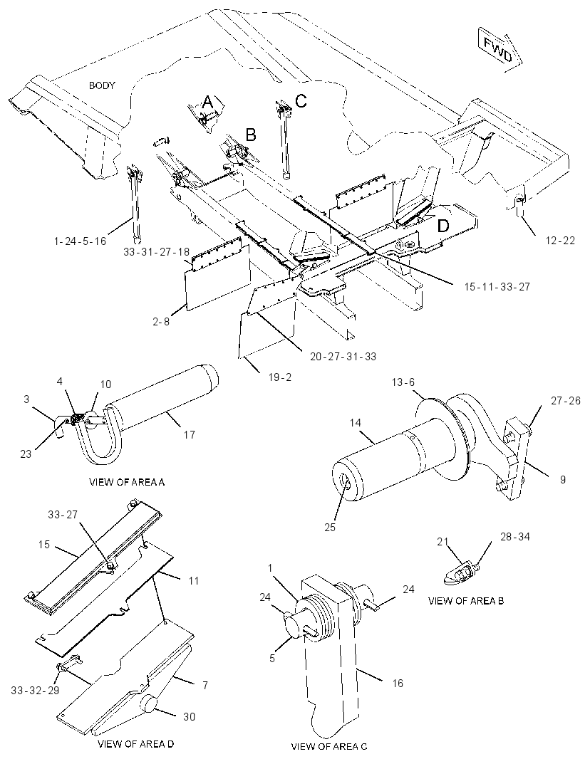 MOUNTING GP-TRUCK BODY 3080617 CAT