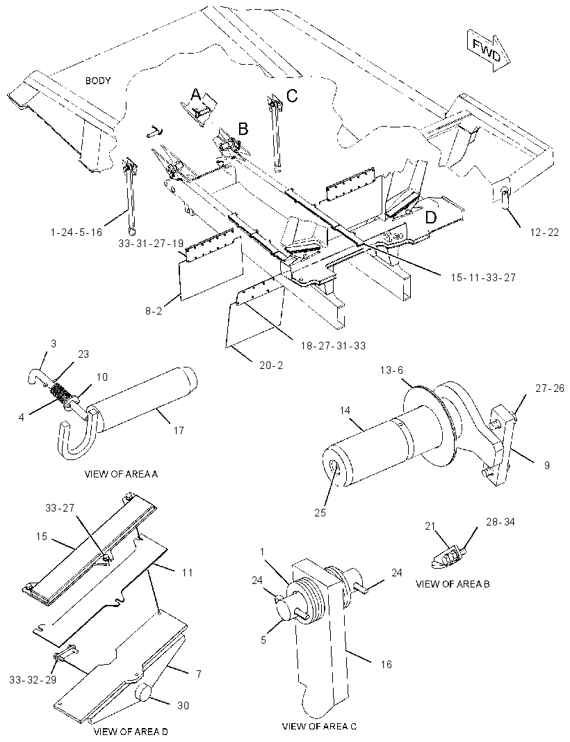 MOUNTING GP-TRUCK BODY 3080615 CAT