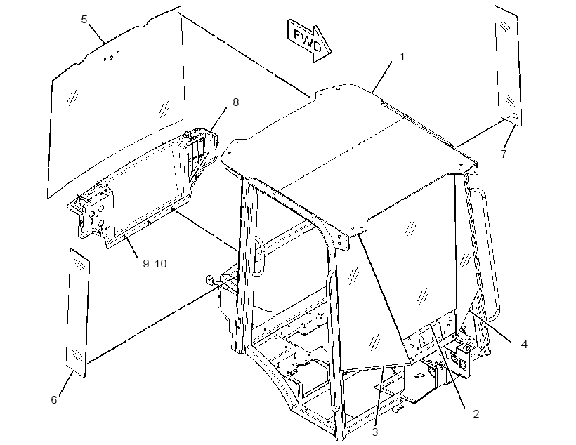Кабина закрытая с ROPS 2957921 CAT