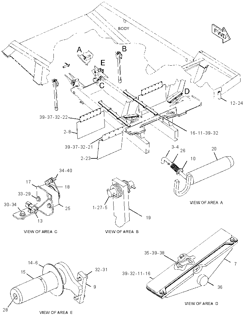 MOUNTING GP-TRUCK BODY 2476209 CAT