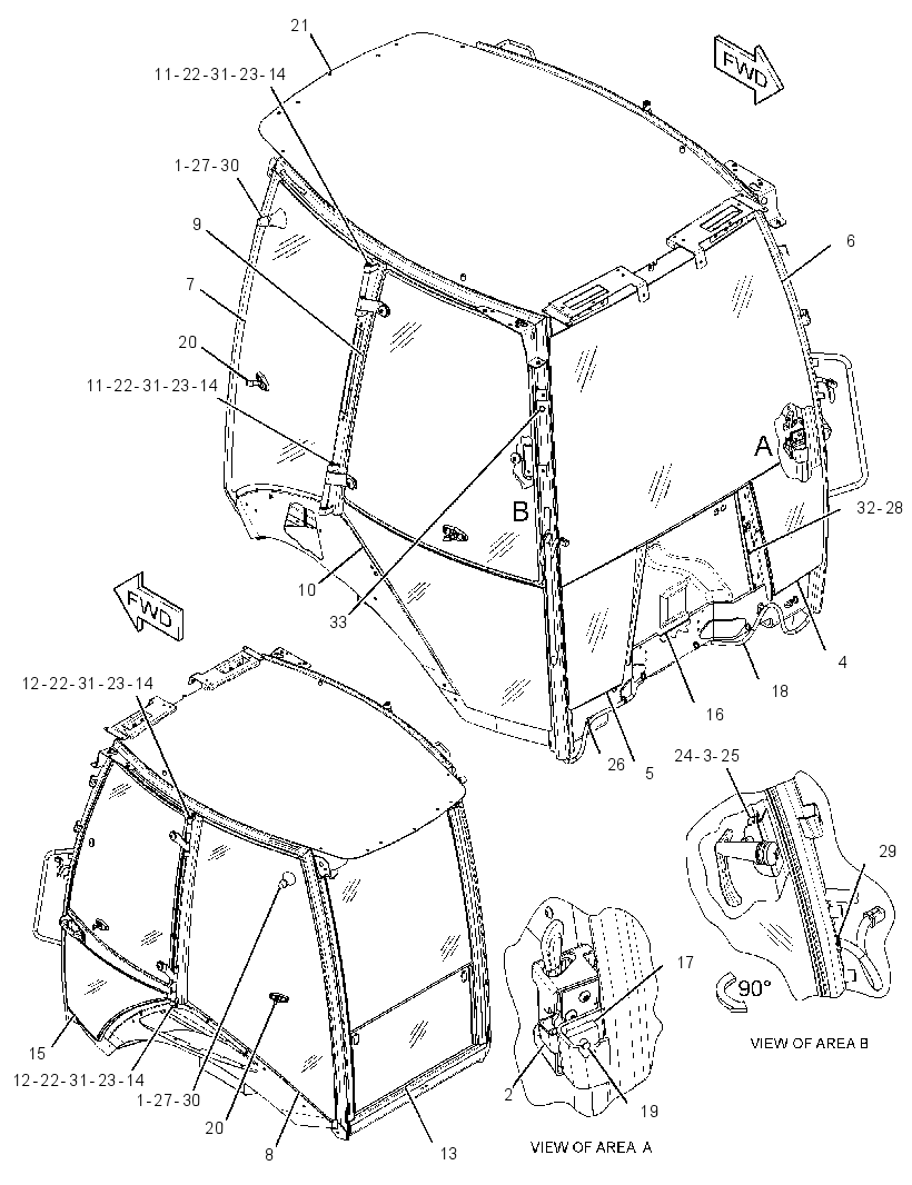 Кабина закрытая с ROPS 2935072 CAT