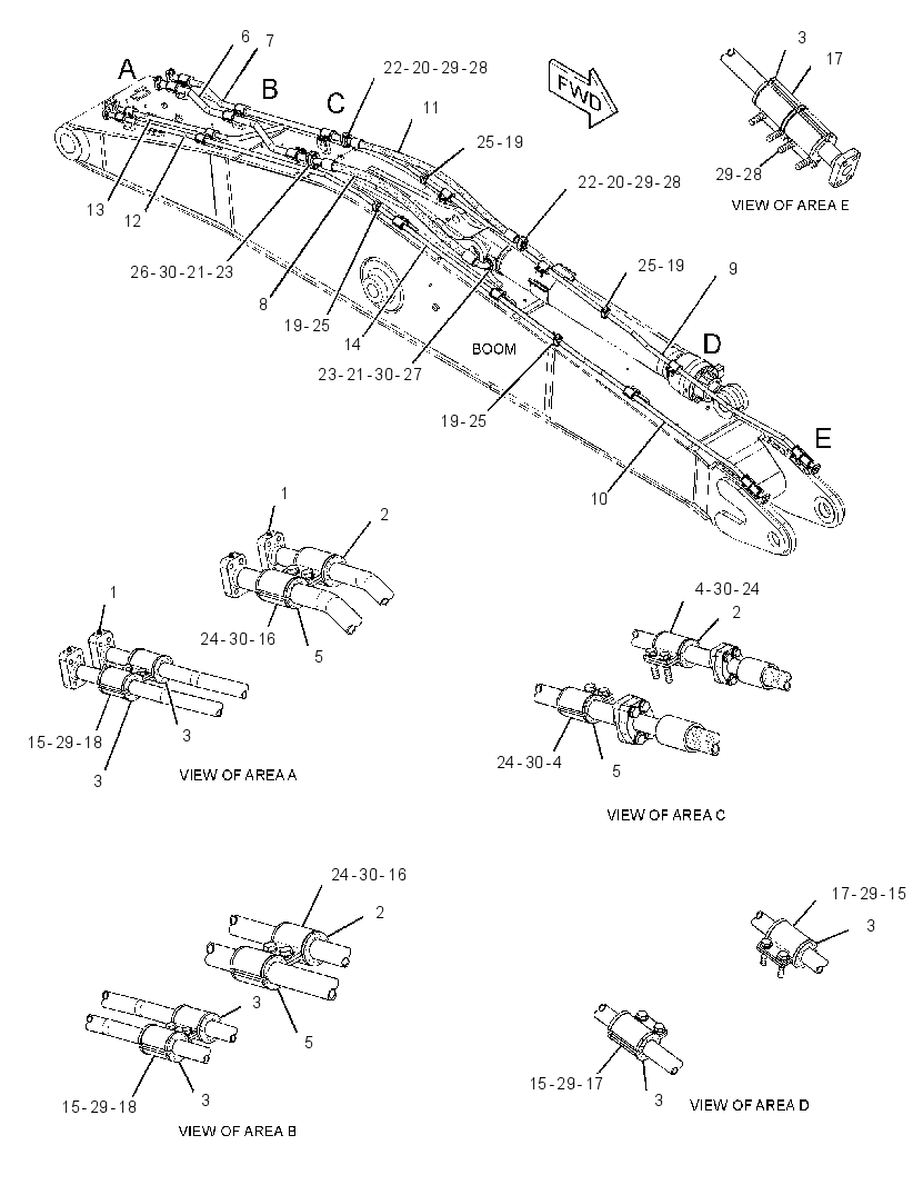 Трубопроводы стрелы 3035794 CAT
