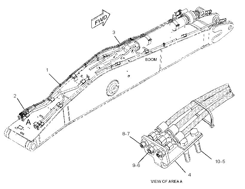 Трубопроводы стрелы 3040225 CAT