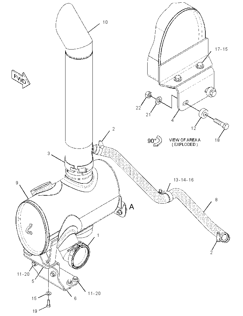 MUFFLER & MOUNTING GP 2312159 CAT