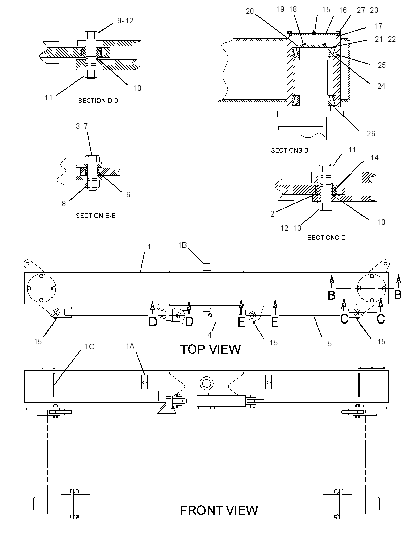 BAR GP-OSCILLATING & STEERING 1388775 CAT