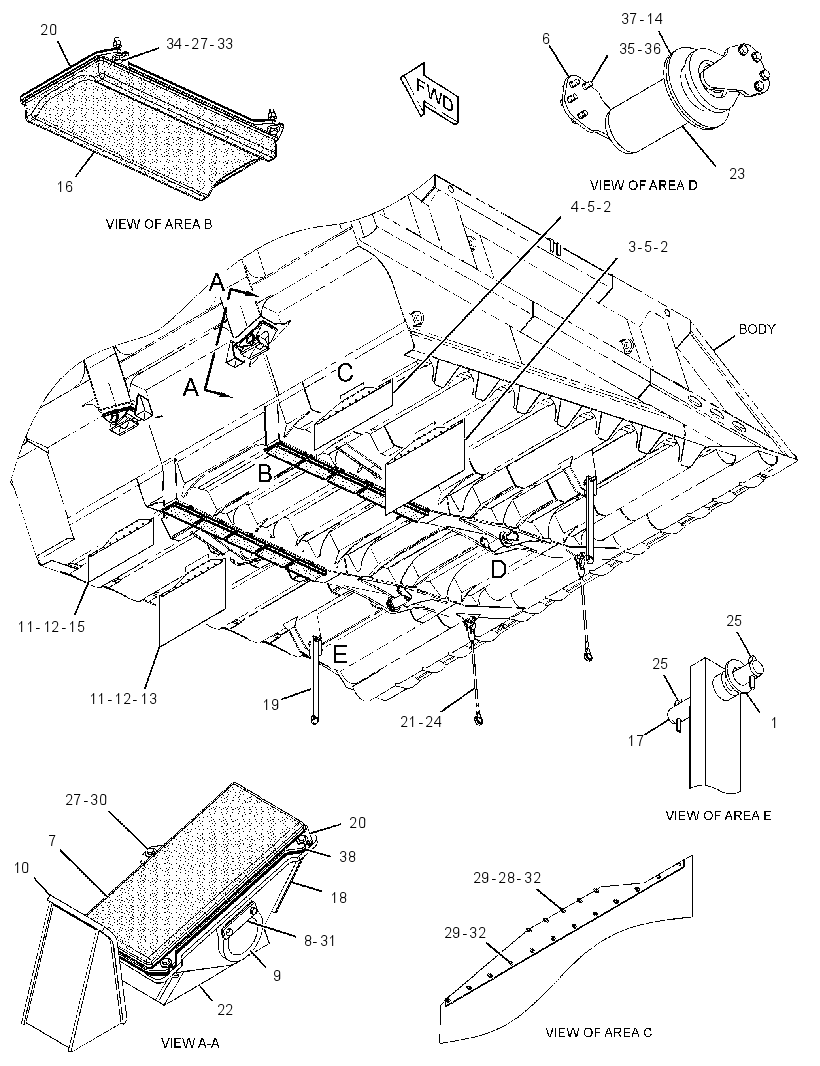 MOUNTING GP-TRUCK BODY 2828997 CAT