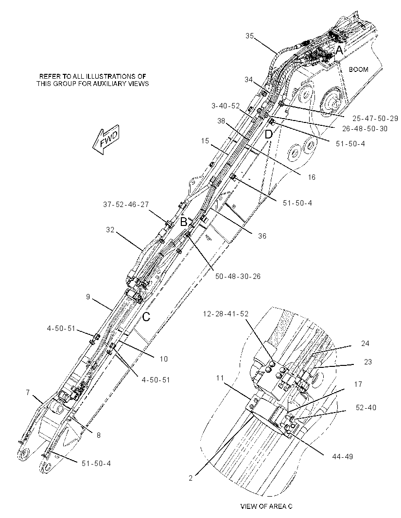 Трубопроводы стрелы 2911411 CAT