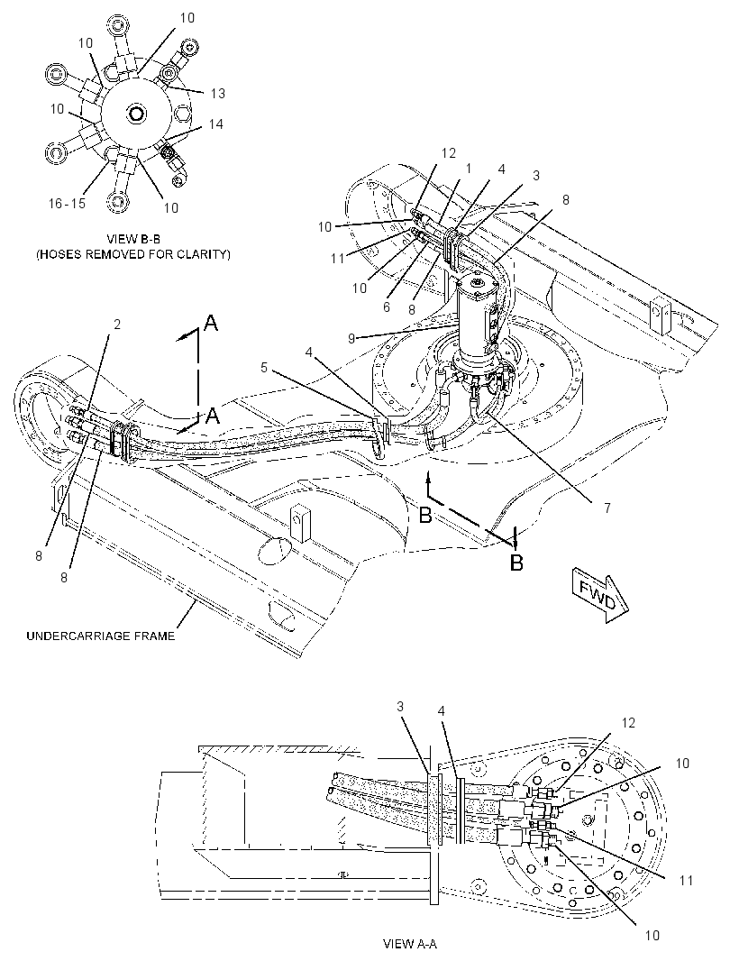 Трубопроводы мотора хода 2958118 CAT