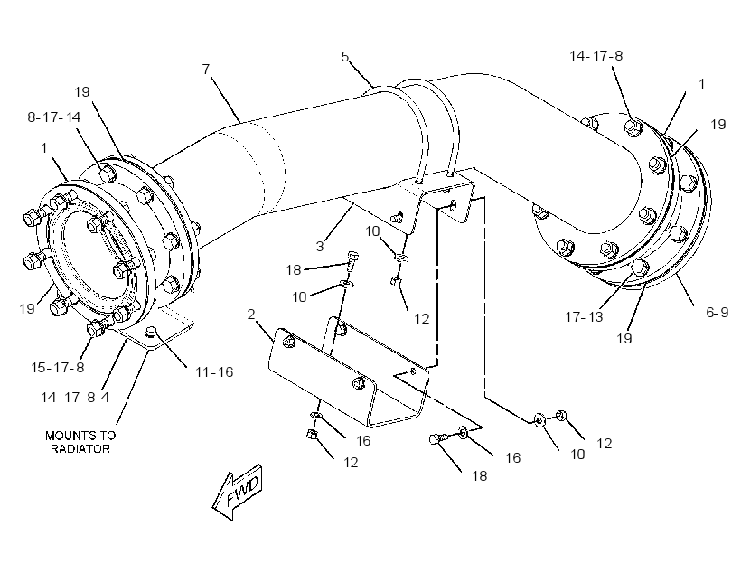 LINES GP-AFTERCOOLER AIR 2863045 CAT