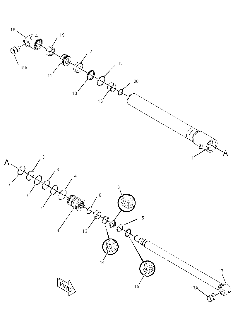 Цилиндр стрелы 3044904 CAT