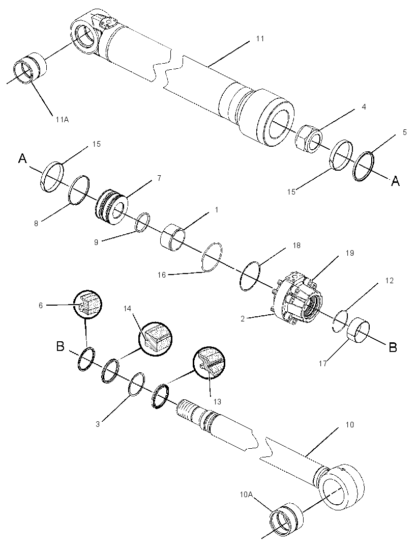 Цилиндр стрелы 3119526 CAT