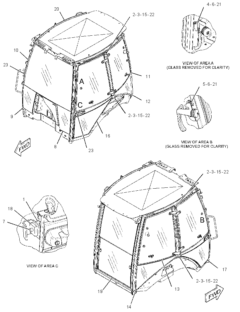Кабина закрытая с ROPS 3093226 CAT