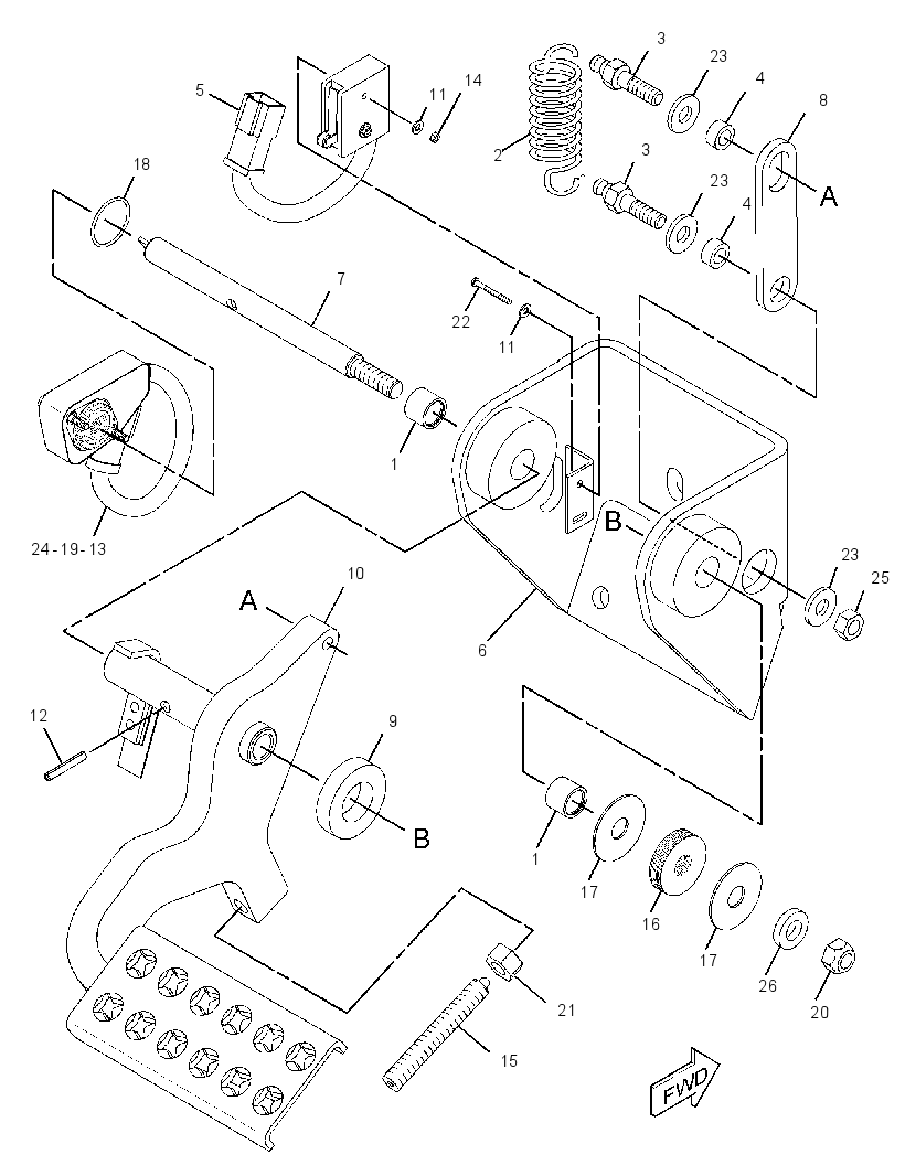 PEDAL GP-GOVERNOR & BRAKE 2532439 CAT