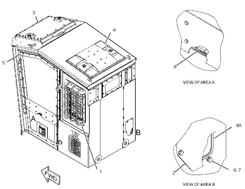 Кабина закрытая с ROPS 3207457 CAT