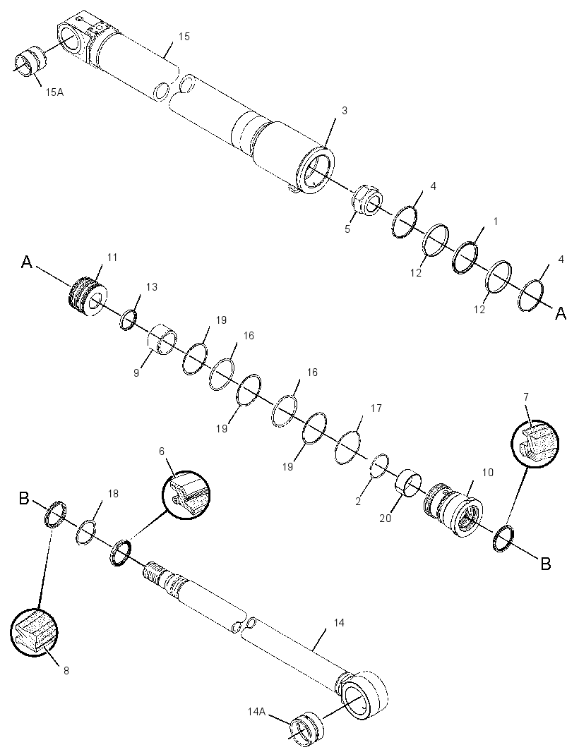 Цилиндр стрелы 2897720 CAT